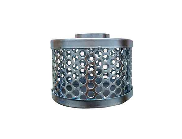 thumbnail image 2 of 1.5 Inch Round Hole Suction Hose Strainer - Plated Steel, Powder Coated Yellow - For Water Pumps & Suction Hoses 2 of 6